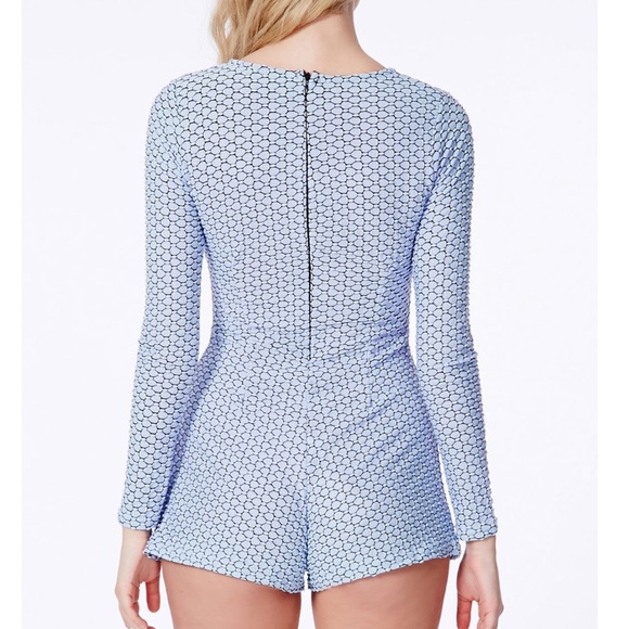 Missguided Blue-Dot  Romper - Picture 4 of 4